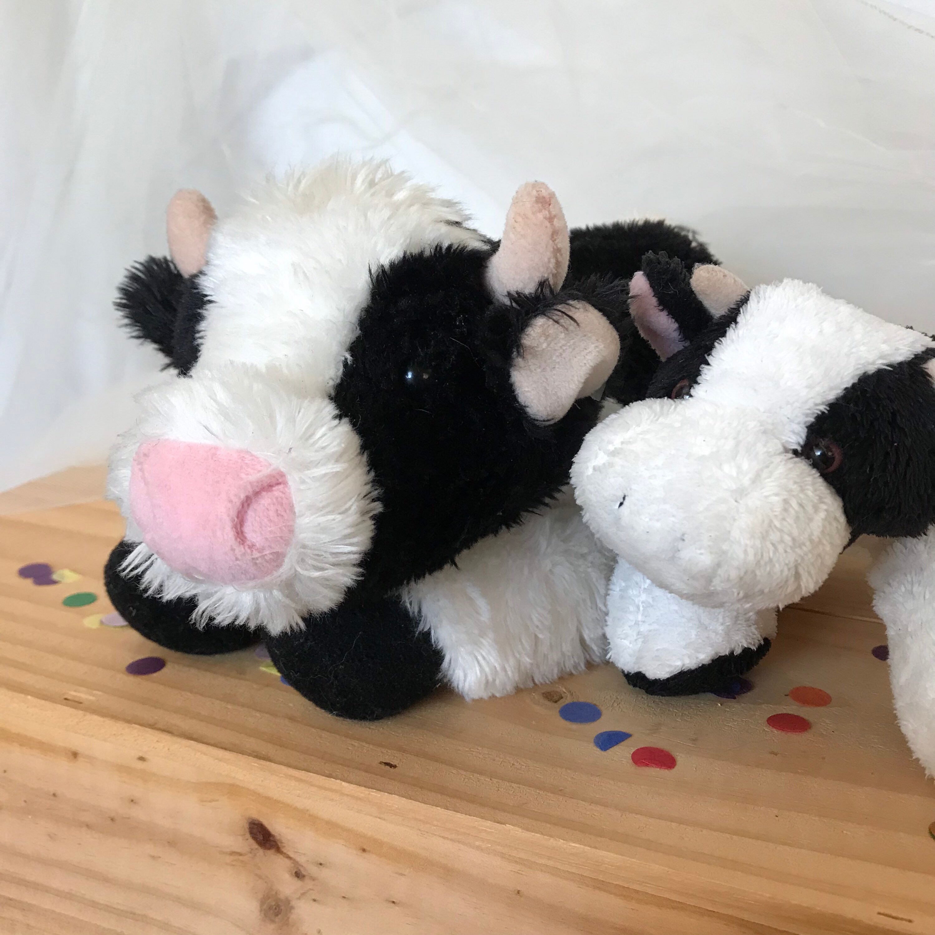 Set of 2 Stuffed Cows Laying Down Stuffed Animal Plushie Etsy