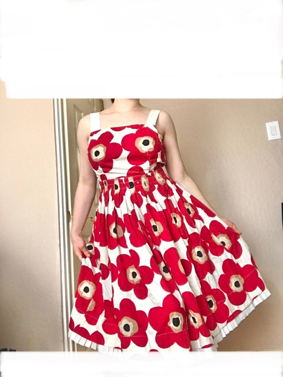 Vintage Dolce & Gabbana dress Marimekko Red Poppy… - image 1