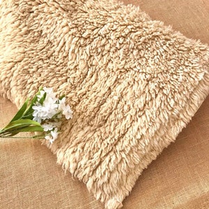 Russian Shag Rug 60 x 92&quot; Wool Blanket Bed Cover White Heavy Shaggy Flokati Pile Handmade Thick Decorative Accent Shaggy Blanket Accent