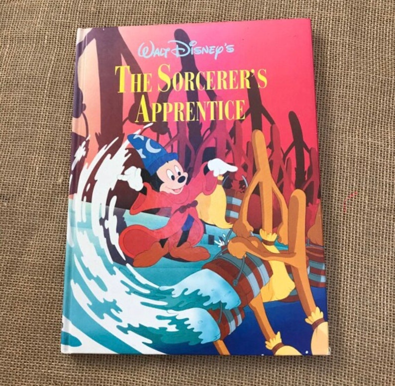 Vintage 1992 the Sorcerer's Apprentice Disney Hardcover Picture Book Childrens Kids Mickey Mouse