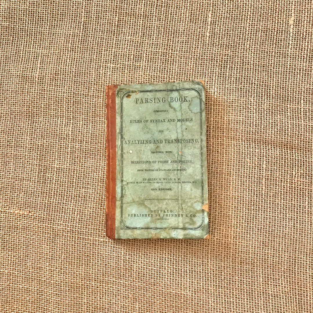 Parser Book Antique 1851 Book Distressed Parsing Book English School Book Textbook ...