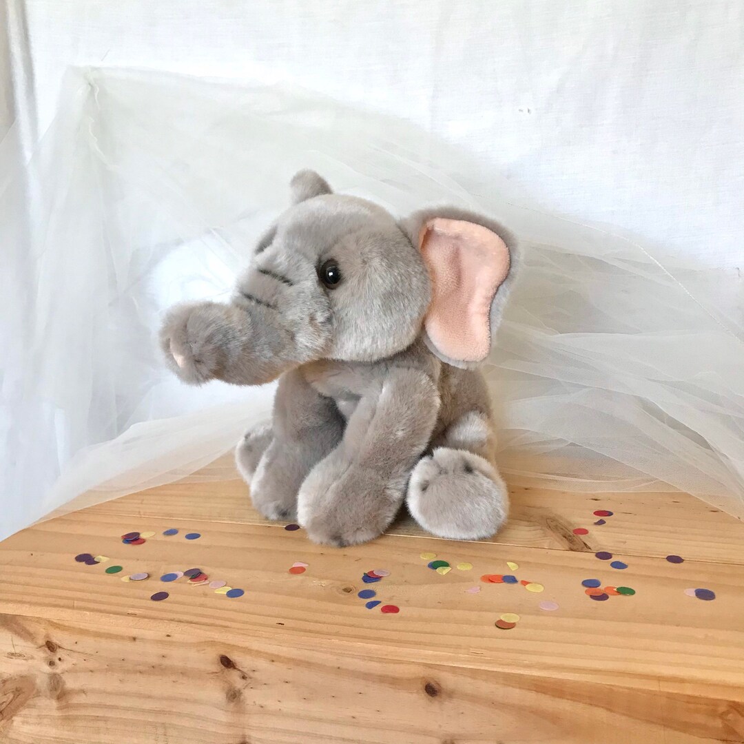 Fluffy Baby Elephant Plush Adorable Cute Safari Animal Stuffed Animal