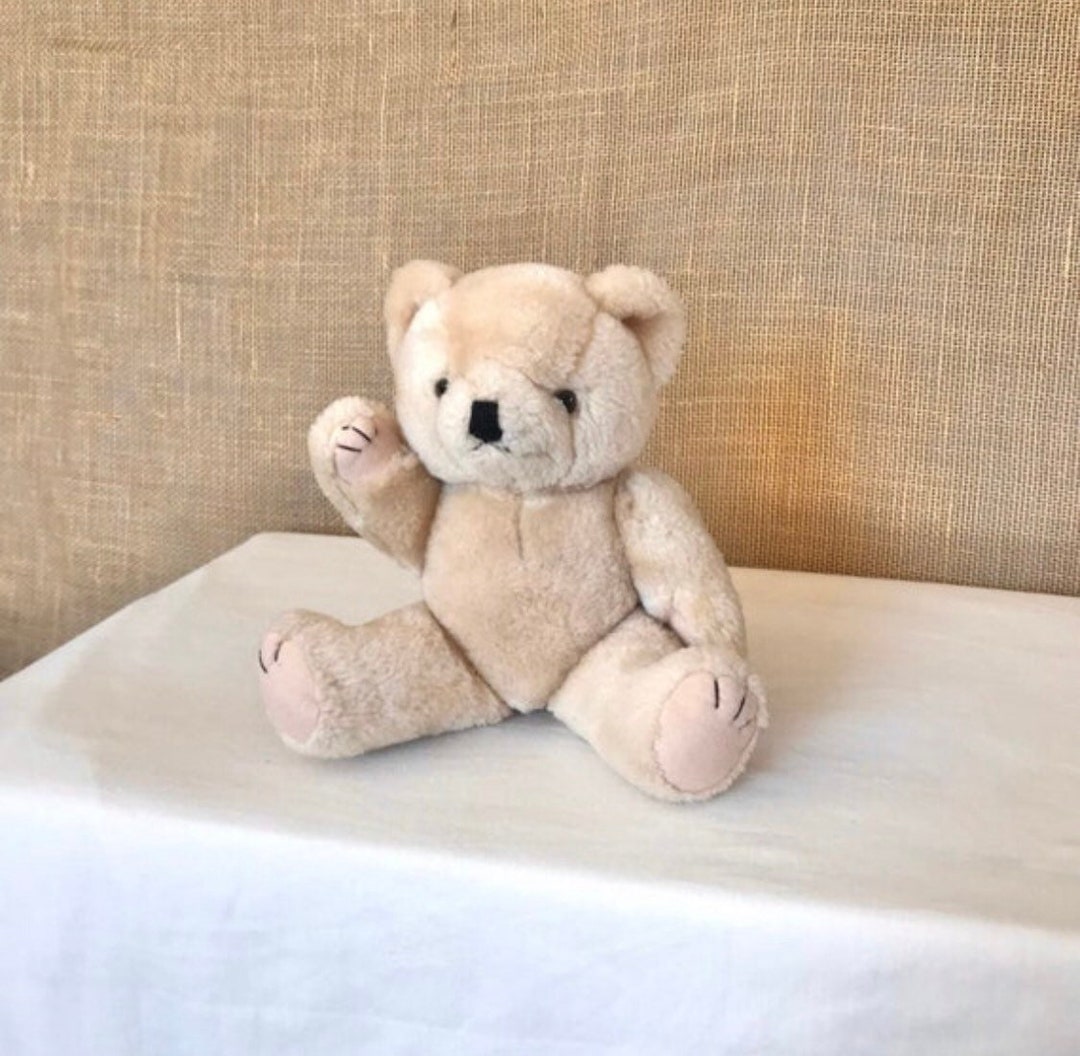 Fluffy Vintage Jointed Teddy Bear Plush Stuffed Animal Collectible ...