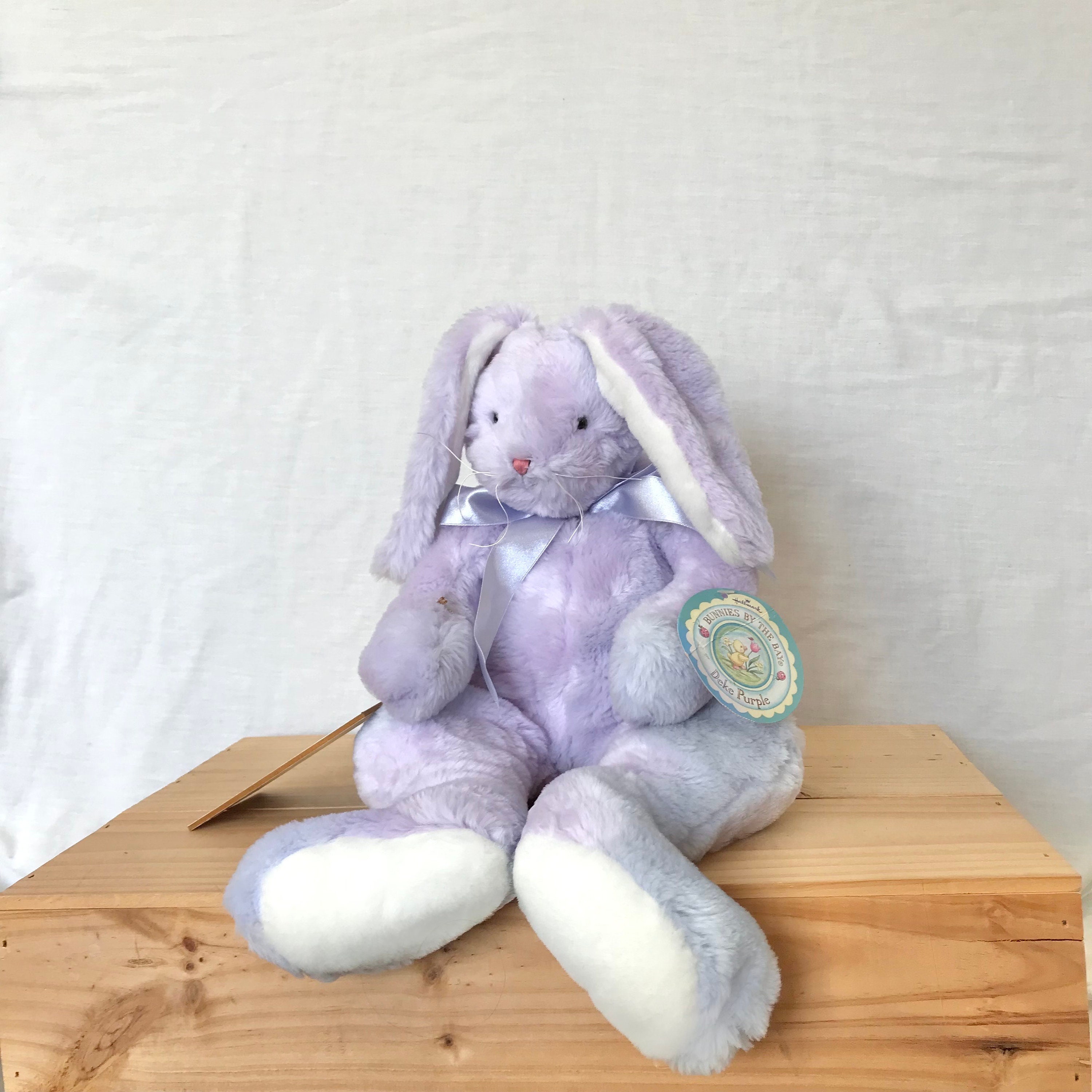 Hallmark Bunnies by the Bay Deke Purple Bunny Vintage Fluffy Baby