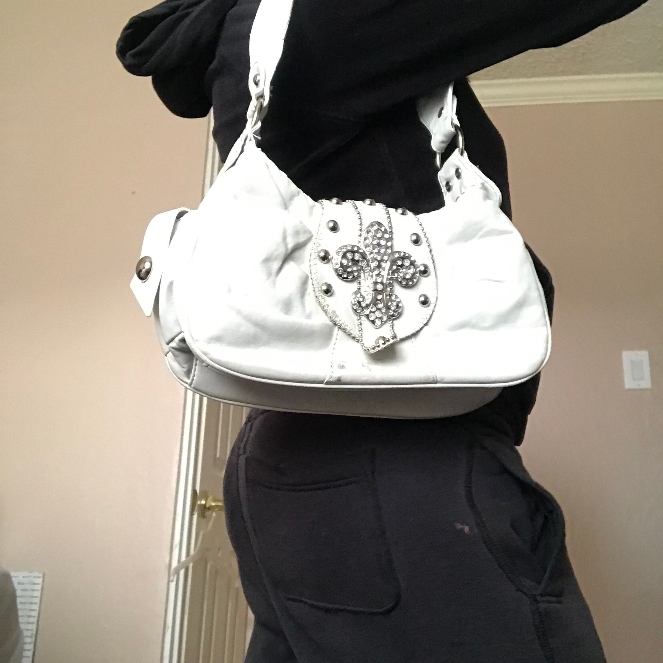 Cross Body Bag Purses for Women Shoulder Bag with Rhinestons Fashion Rivet Punk Bag Y2K Bag