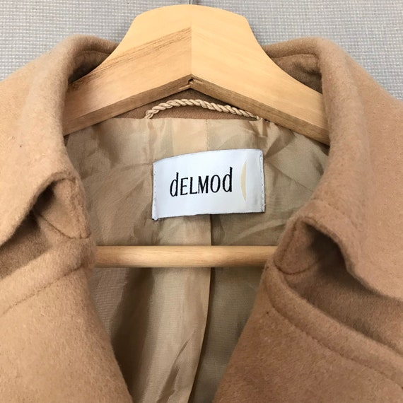 Vintage 1990s Delmod Wool Suit Beige 3 Button Coa… - image 4