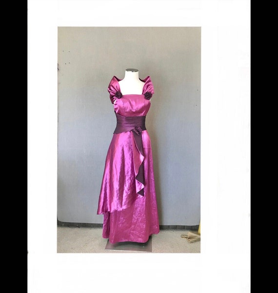 Vintage 60s 50s style Gown Prom sz 6 Sugar Plum P… - image 1