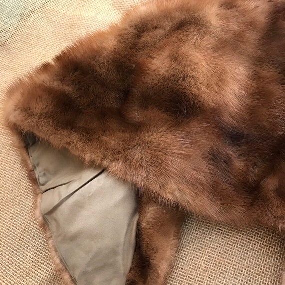 Vintage 1950s Mink Fur Schneider Bros Cape Coat S… - image 10