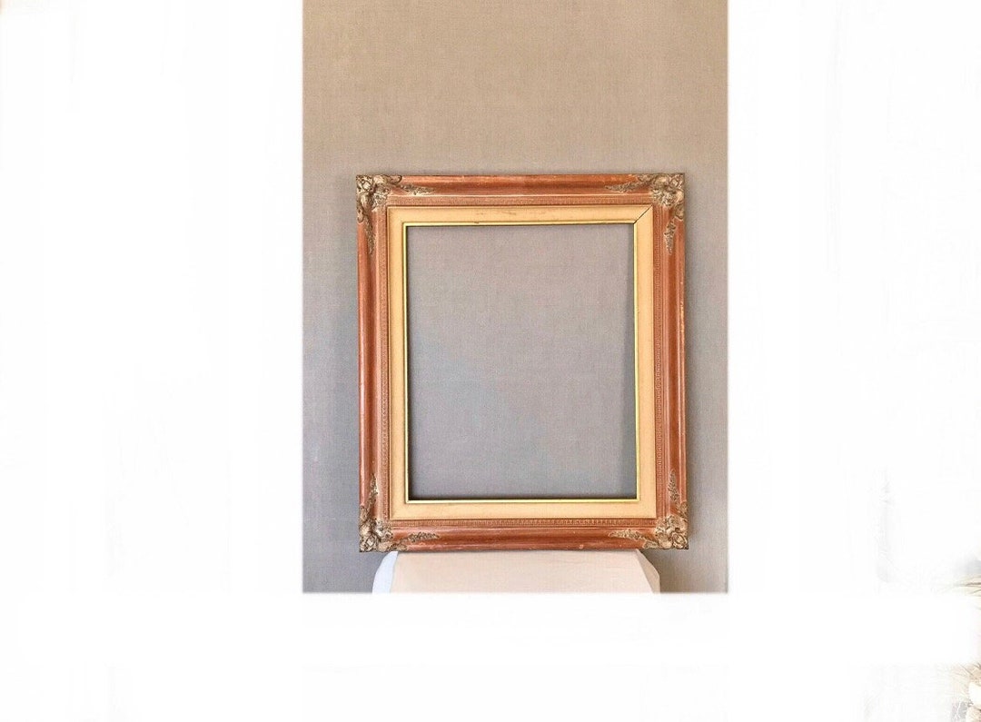 Gallery Detail: Antique Wood Picture Frame Pewter Carved Wooden Ornate Gilt Living