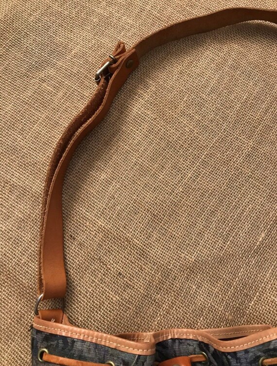 Vintage Leather Crossbody Bag Satchel Made in Ita… - image 6