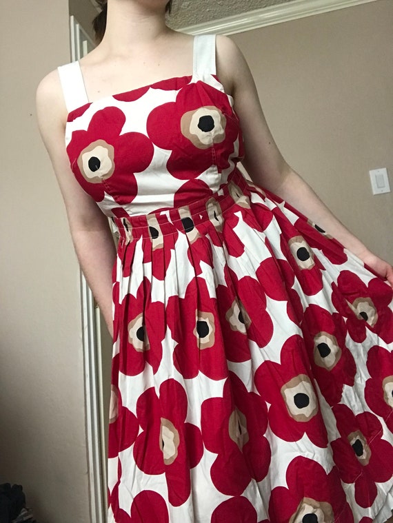 Vintage Dolce & Gabbana dress Marimekko Red Poppy… - image 6