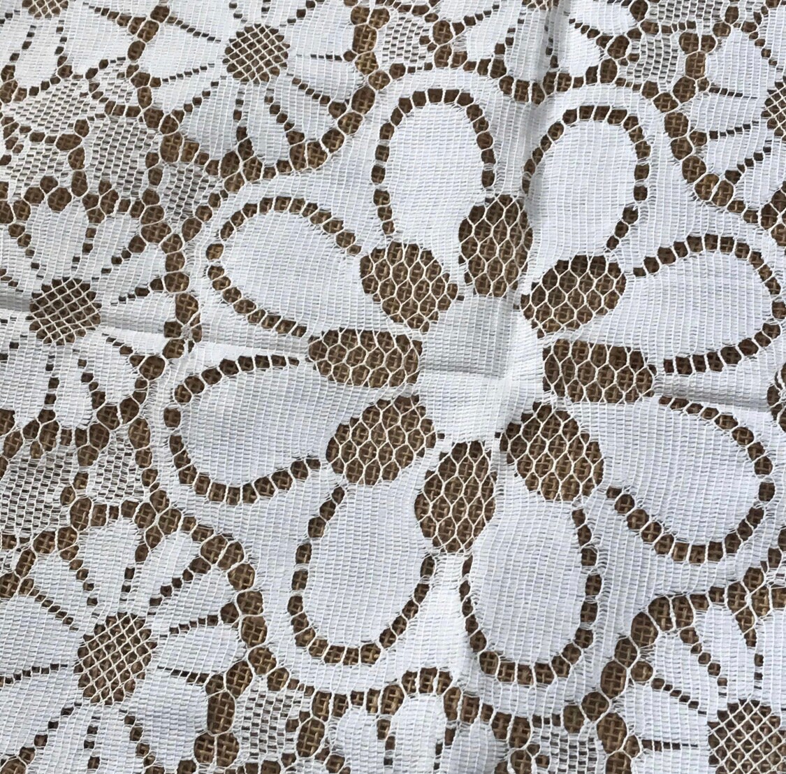 Vintage Crochet Tablecloths Lace Doilies Cotton Beige Square Tablecloths Table Cover Table Topper Wedding Home Party Decoration (65x65 Inch
