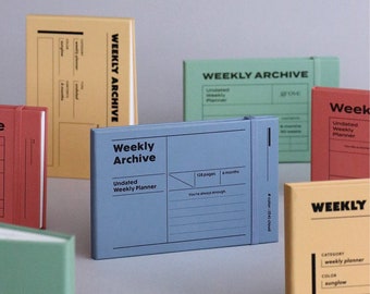6-Month Undated Weekly Archive Planner | Minimalist Planner | Monthly Weekly Daily Planner | Journal | Diary | Scheduler | Calendar | Agenda