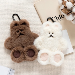 Fell Bär Schlüsselanhänger | Schlüsselanhänger | Kleines Reißverschlusstäschchen | Taschenzubehör | Kartenhalter | Süßer Beutel | Kleingeldbörse | Portemonnaie|Multi Beutel