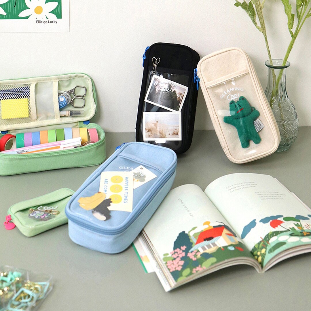 Gleaming Pocket Pen Case L Pencil Case Small Zipper Pouch Etsy