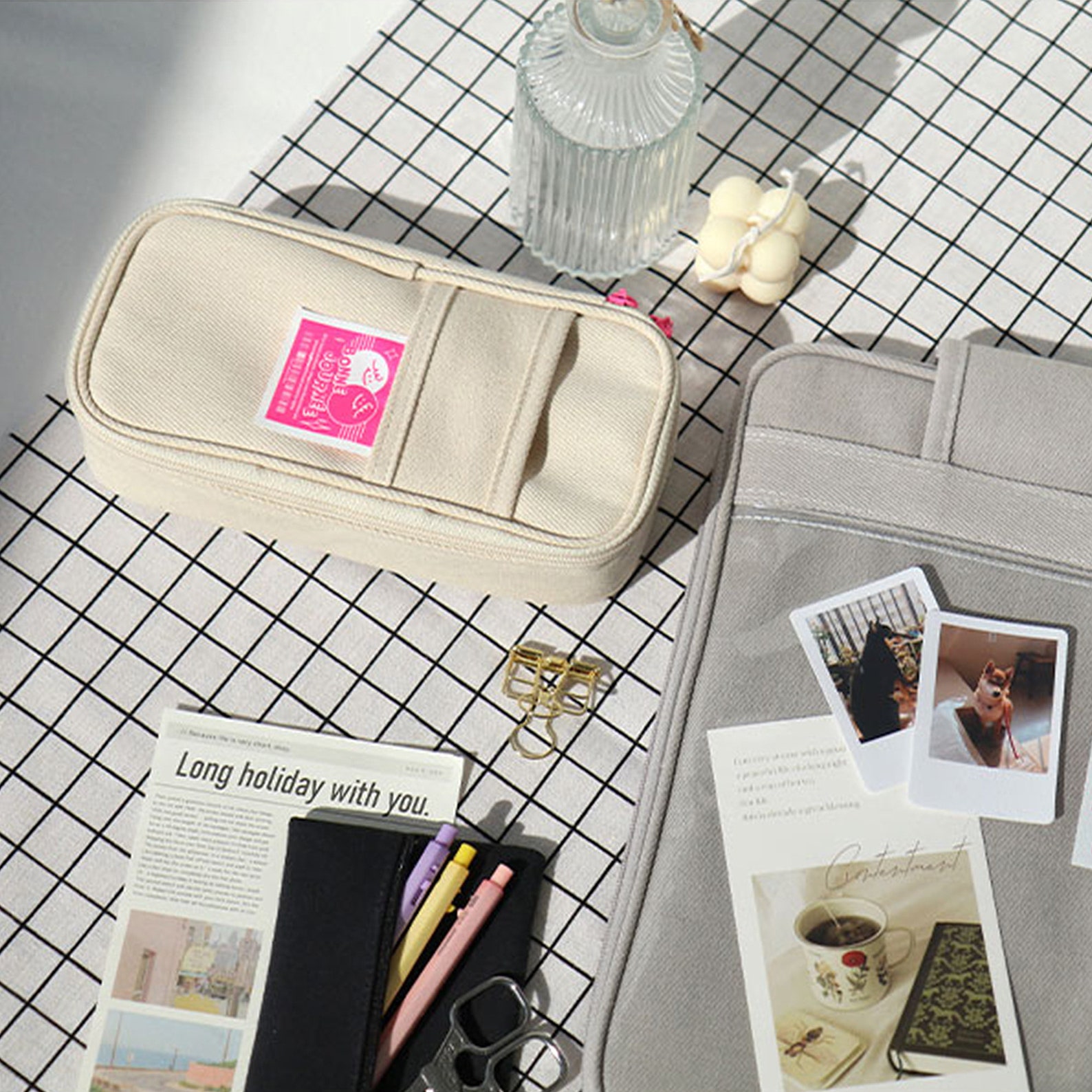 Pencil Case 8 Colors L Pen Case | Small Zipper Pouch | Makeup Pouch ...