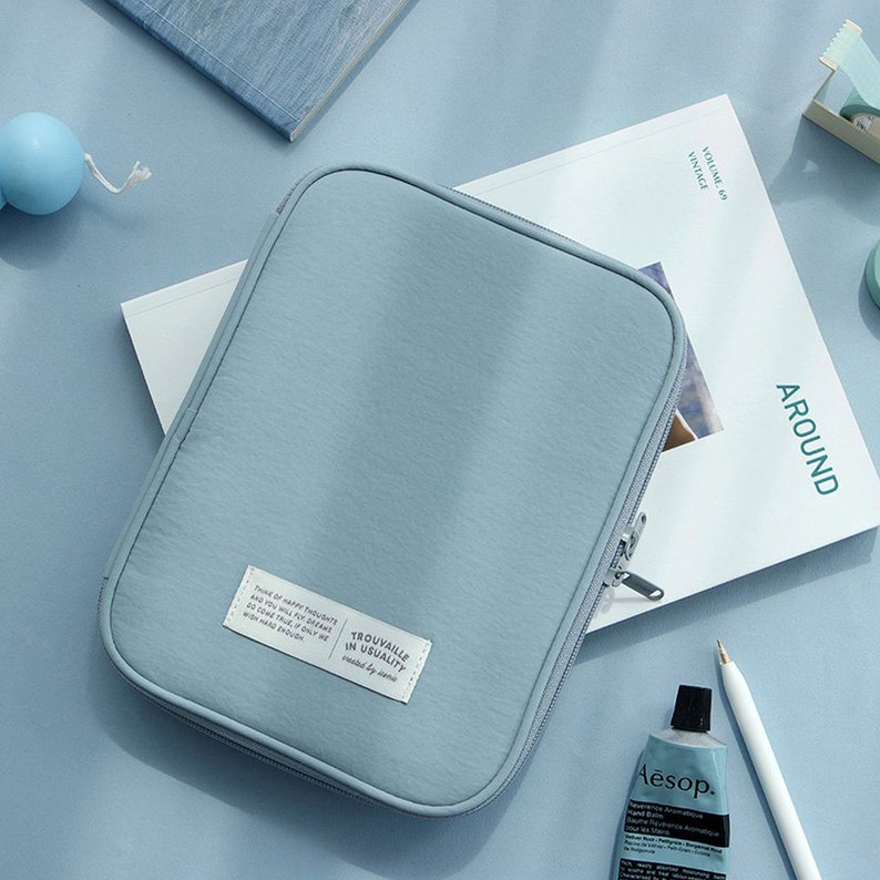 iPad Mini Case Sleeve 8.3" | Kindle Paperwhite Case 6.8" | E-book Reader Case | Mini Tablet Case | iPad Mini Kindle Pouch |iPad Kindle Cover Pale Blue
