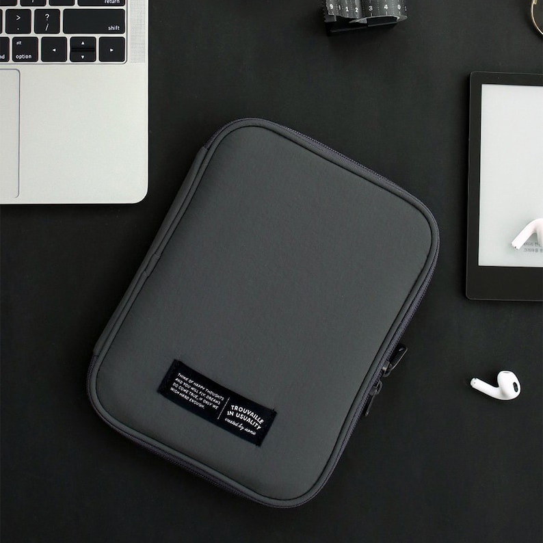 iPad Mini Case Sleeve 8.3" | Kindle Paperwhite Case 6.8" | E-book Reader Case | Mini Tablet Case | iPad Mini Kindle Pouch |iPad Kindle Cover Charcoal