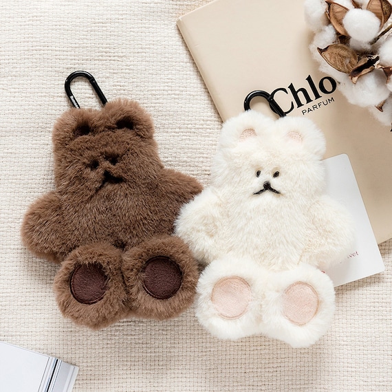 Fur Bear Keychain Pouch Keychain Purse Small Zipper Pouch Bag Accessories  Card Holder Cute Pouch Coin Purse Walletmulti Pouch 