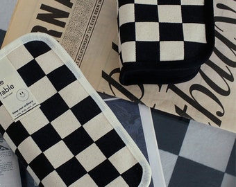 Checkerboard Zipper Pouch | Pencil Case | Makeup Pouch | Small Pouch | Makeup Bag | Cute Pouch | Cosmetic Bag | Multi Pouch | Canvas Pouch