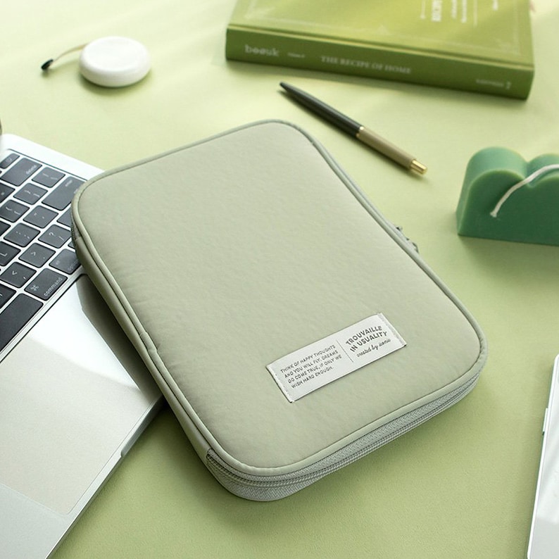 iPad Mini Case Sleeve 8.3" | Kindle Paperwhite Case 6.8" | E-book Reader Case | Mini Tablet Case | iPad Mini Kindle Pouch |iPad Kindle Cover Lily Green