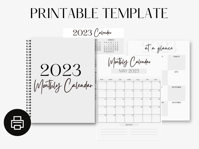 Digital 2023 Calendar, Digital Planner, Calendar Template, Printable