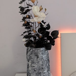 Paper Mache black, gray and white vase | Handmade Paper Vase | Unique Gift | Eco Friendly Home Decor |