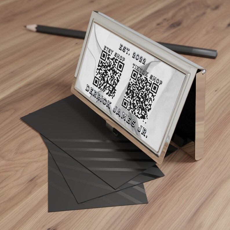 Code Card Holder Personalized Big QR Code Business Card Holder, Customized QR Code ...