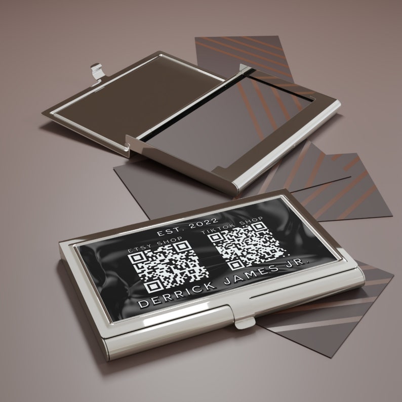 Code Card Holder Personalized Big QR Code Business Card Holder, Customized QR Code ...