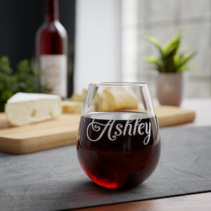 Bridesmaid Gift - Bridesmaid Wine Glasses - Personalized Stemless Glass - Personalized Wine Glass 11.75oz, Wedding Day - A&D