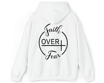 Geloof over angst christelijke hooded, Christus sweatshirt Jezus hoodie, trendy hoodie, bijbelvers trui, esthetische kleding, esthetische hoodie
