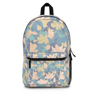 Floral Backpack, Colorful Flower Bag, Retro Floral Vintage Travel Bag, Back To School, Vintage Forest Backpack
