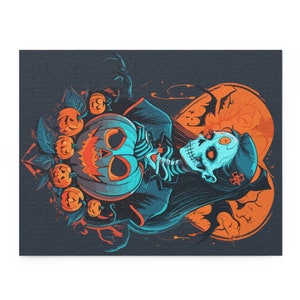 Spooky Skeleton Nurse Pumpkin Puzzle - Halloween Jigsaw Fun (252 Piece)