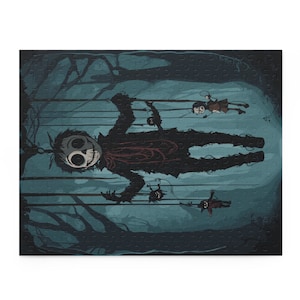 Halloween Puppet Skeleton Man Puzzle (252, 500-Piece) Scary Family Activity, Festive Horror Fun, Spooky Trees, For Adults and Kids