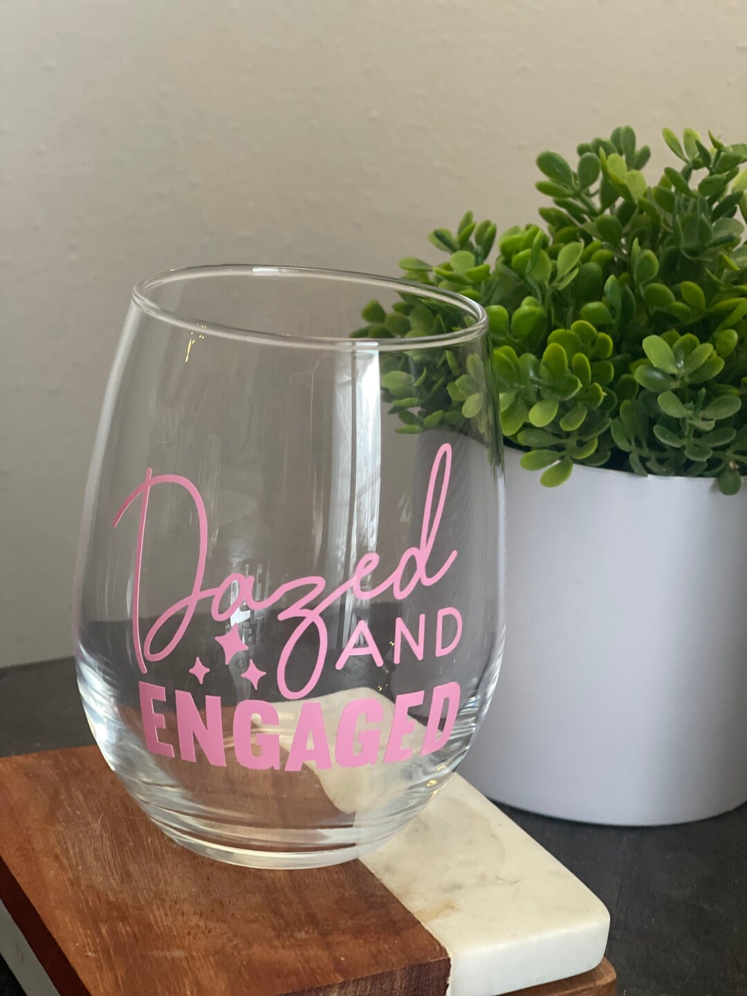 Dazed & Engaged Wine Glass - Bridal Wine Glass - Bride Gift - Best ...