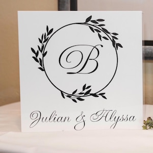 Custom Card Box for Weddings - Personalized with Names and Inital