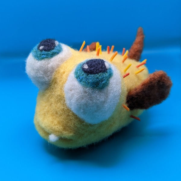 Needle felted blowfish