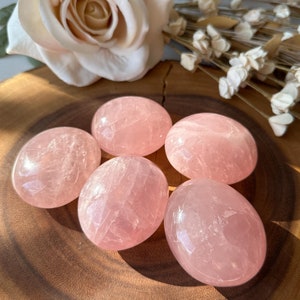 Large Rose Quartz Palm Stone | Heart Chakra | Meditation Stone | Love Stone | Gift for Her
