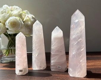 Rose Quartz Towers | Love Crystal | Heart Chakra | Baby Pink Quartz Points