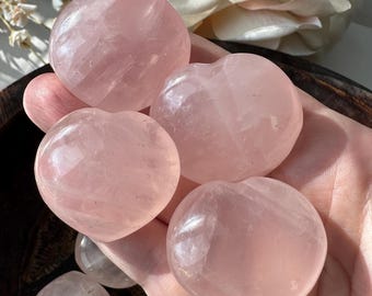 Rose Quartz Hearts | Pink Crystal Hearts | Heart Chakra | Gemmy Rose Quartz | Love Stone | Valentine's Day Gift
