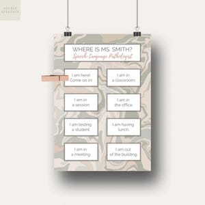 Bearbeitbares Türschild für Sprachpathologen | Logopädie Büro Dekor | SLP Raum Printable