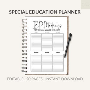 Editable Special Education Planner | Special Education Binder Sheets | SPED Binder Sheets | IEP Caseload Organizer | Planner for Teachers