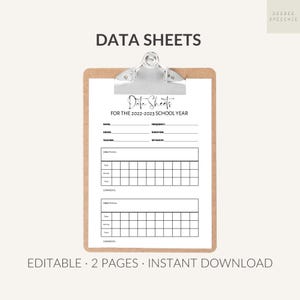 Editable Data Sheets | Therapy Notes | IEP Goal Tracking | Digital Download for Teachers & Service Providers