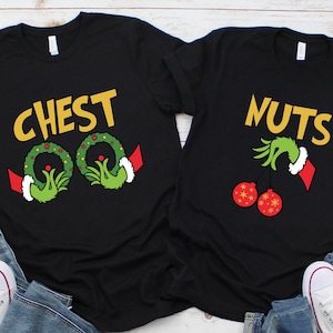 Chest Nuts Couples Matching Shirts, Funny Christmas Matching Shirts, Holiday Sweatshirt, Cute Christmas Shirt, Couple Sweater, Family Tee