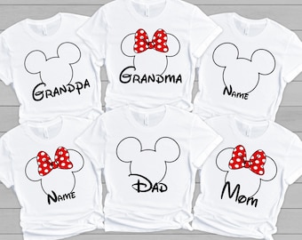 Custom Minnie and Mickey Shirts, Disney Couples Shirt, Matching Family Sweatshirt, Personalized Disneyland Shirt, Mickey Mouse With Name