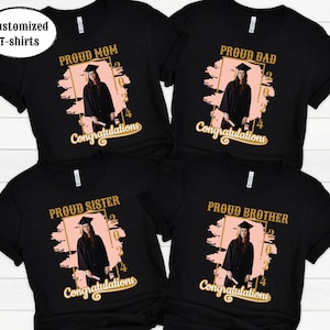 Proud Mom of a 2024 Graduate T-shirt, Class of 2024 Family Graduation Shirts, Proud Family Shirt, Graduation Shirt, Custom Senior Shirt