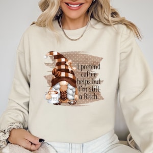 Coffee Gnome Shirt, Gnome Graphic Tees, Leopard Coffee Decal Sweatshirt, Cute Gnome T-Shirt, Funny Coffee Gnome Tee, Coffee Lover Gift