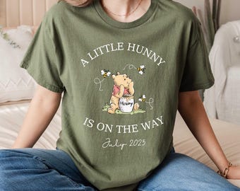 Custom Baby Announcement T-shirt, Baby Shower Gift For Mommy, Winnie The Pooh Baby Announcement Sweatshirt,  Pregnancy Announce Tshirt
