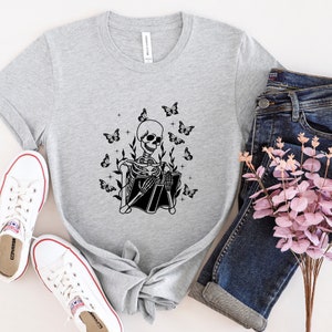Skeleton Reading Book T-shirt, Skeleton Reading Book Shirt, One More Chapter, Funny Book Shirt, Gift For Book Lovers, Skeleton Shirts