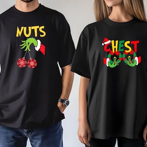 Comfort Colors® Chest Nuts Couples Matching Shirts, Funny Christmas Matching Shirts, Holiday Sweatshirt, Cute Christmas Shirt,Couple Sweater